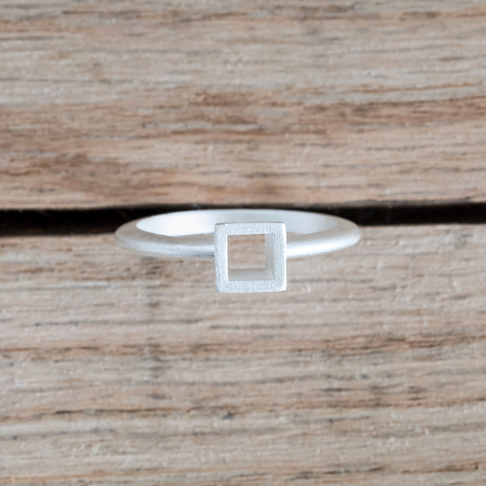 5mm Princess/Square Silver Sterling Collet Ring Casting