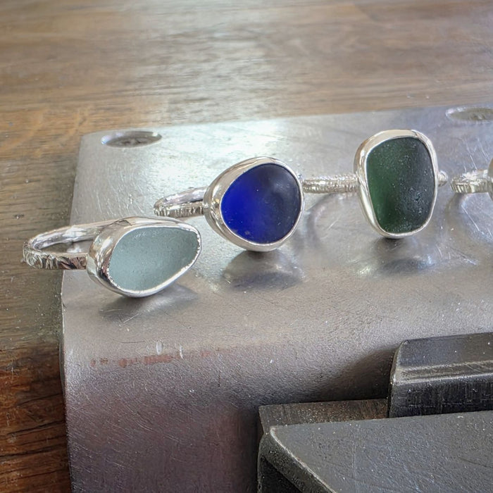 Sea Glass Setting: Silver Ring Sunday 25th October 10-5pm with Amy Hubbard