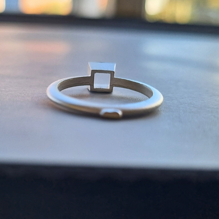 5mm Princess/Square Silver Sterling Collet Ring Casting