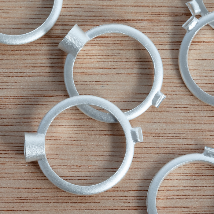 5mm Round Silver Sterling Collet Ring Casting