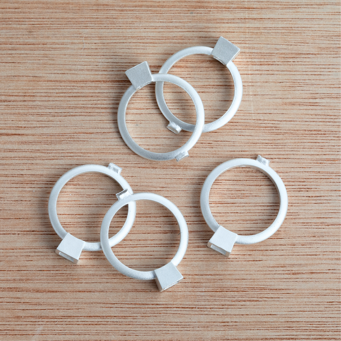 5mm Princess/Square Silver Sterling Collet Ring Casting