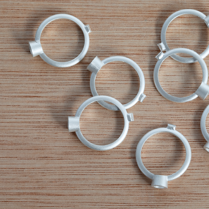 5mm Round Silver Sterling Collet Ring Casting